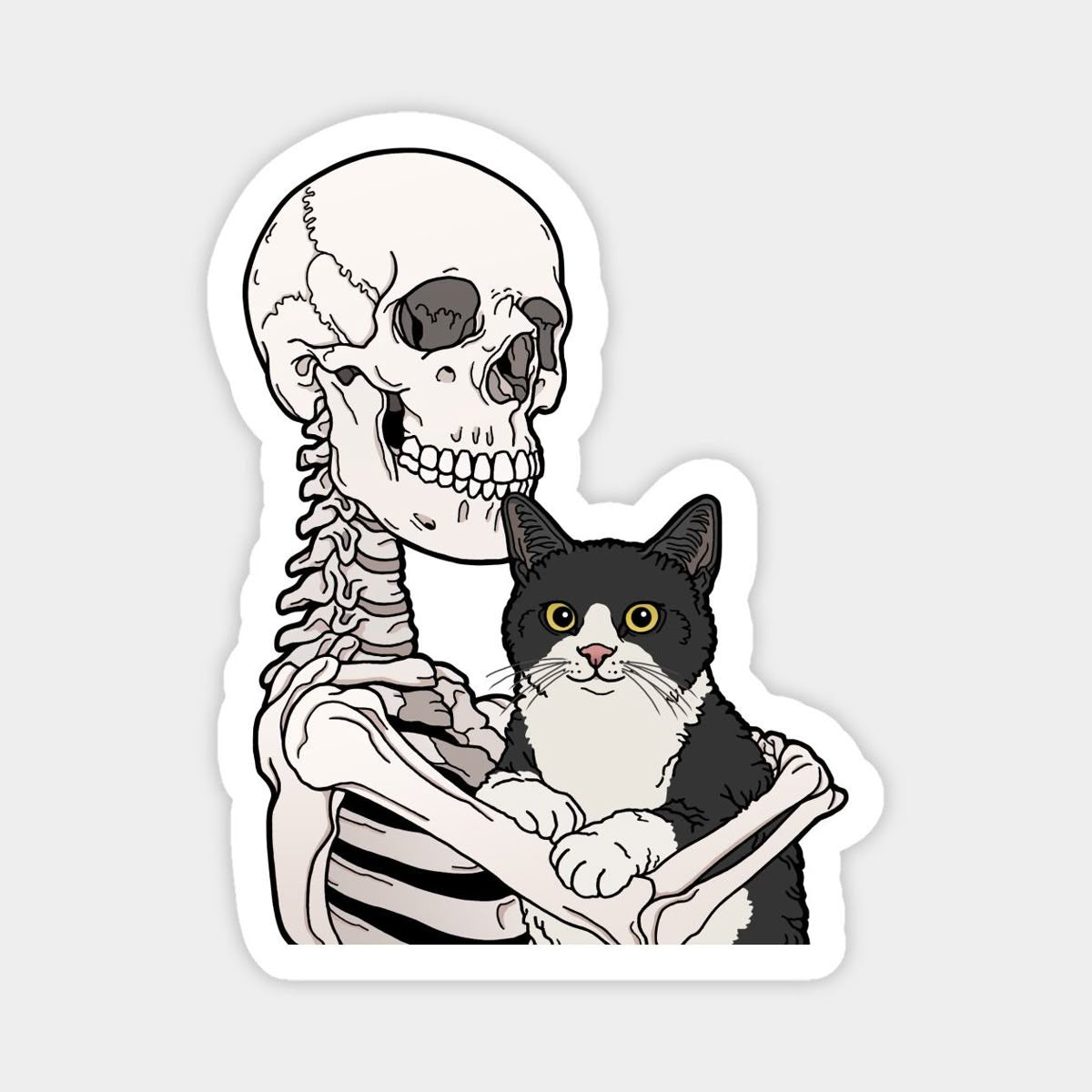 Skeleton & Cat Sticker