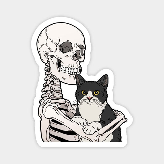 Skeleton & Cat Sticker